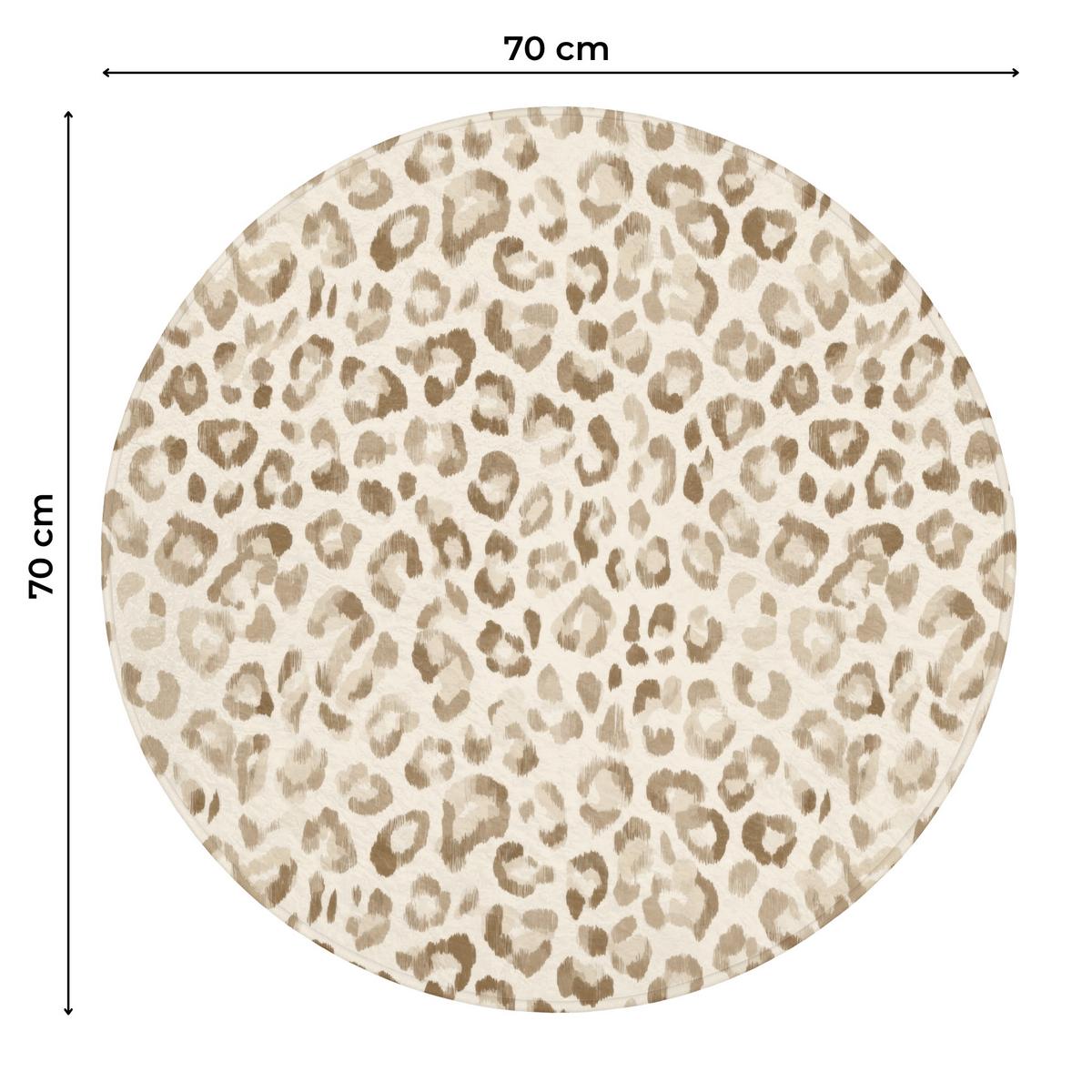 WC-VORLEGER Leopard - Klassisch - Beige Toilettenteppich 70x70 cm - Hellbraun, Textil (70/1cm) - OnlyWow