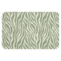 BADEMATTE Zebra - Motiv - Grün Rutschfest 60x40 cm - Salbeigrün, Textil (60/40cm) - OnlyWow