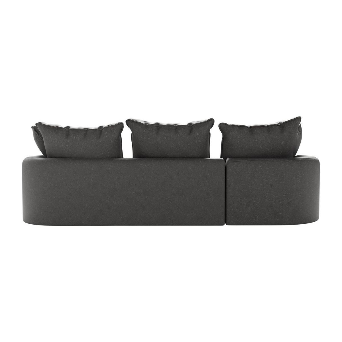 SOFA Tirano Samt Dunkelgrau mit Ottomane links - Dunkelgrau, Textil (102/300cm) - Juskys