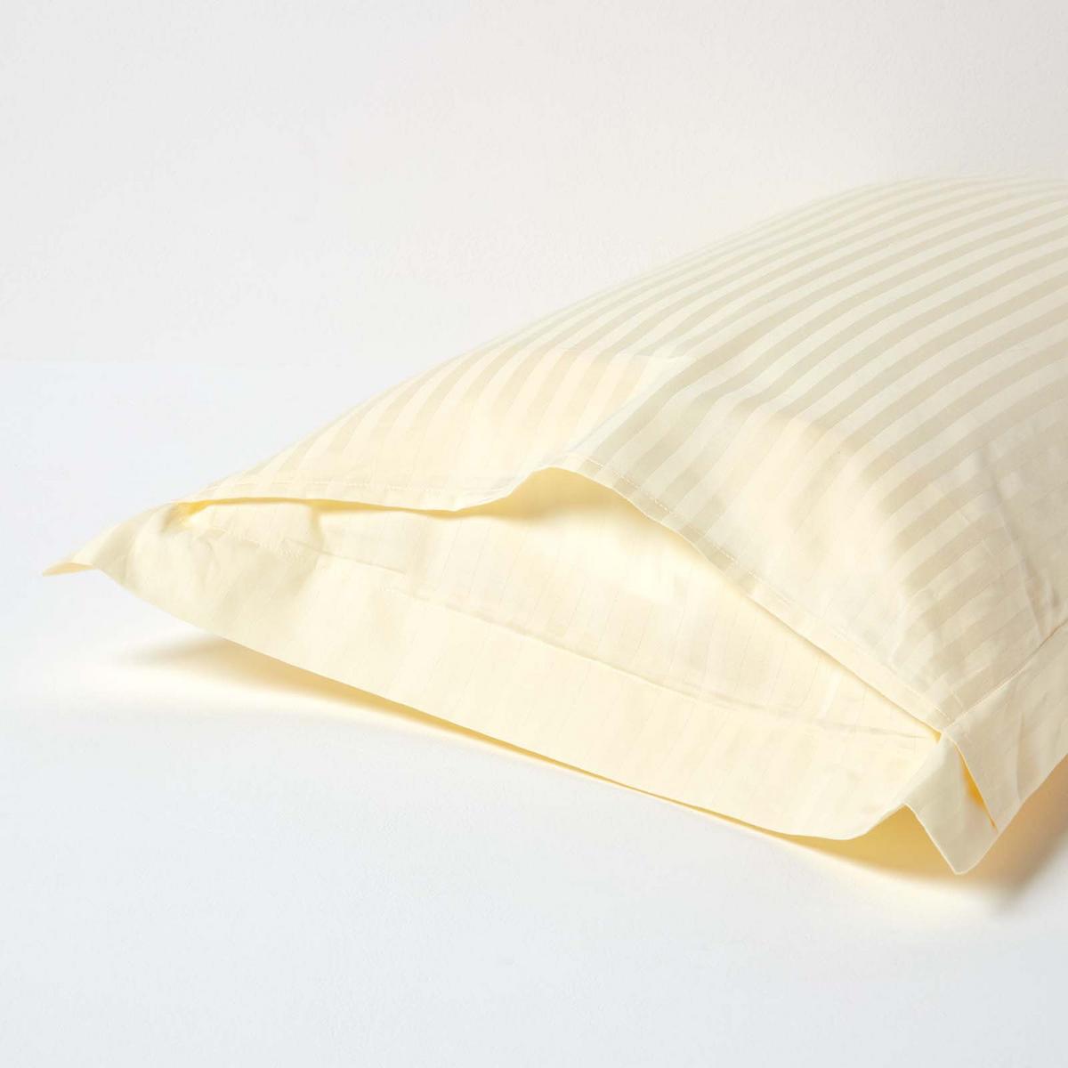 KISSENBEZUG Damast mit Stehsaum, Fadendichte 330 - Creme, Textil (50/90cm) - Homescapes