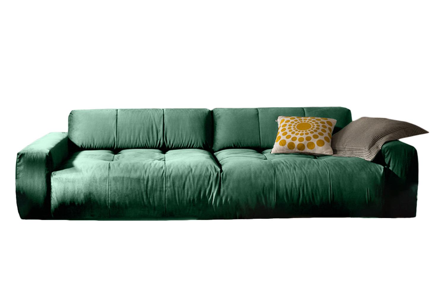 SOFA MIT SITZTIEFENVERSTELLUNG PALACE Smaragdgrün Webstoff Relaxfunktion - Smaragdgrün, Textil (298/74/120cm) - KAWOLA
