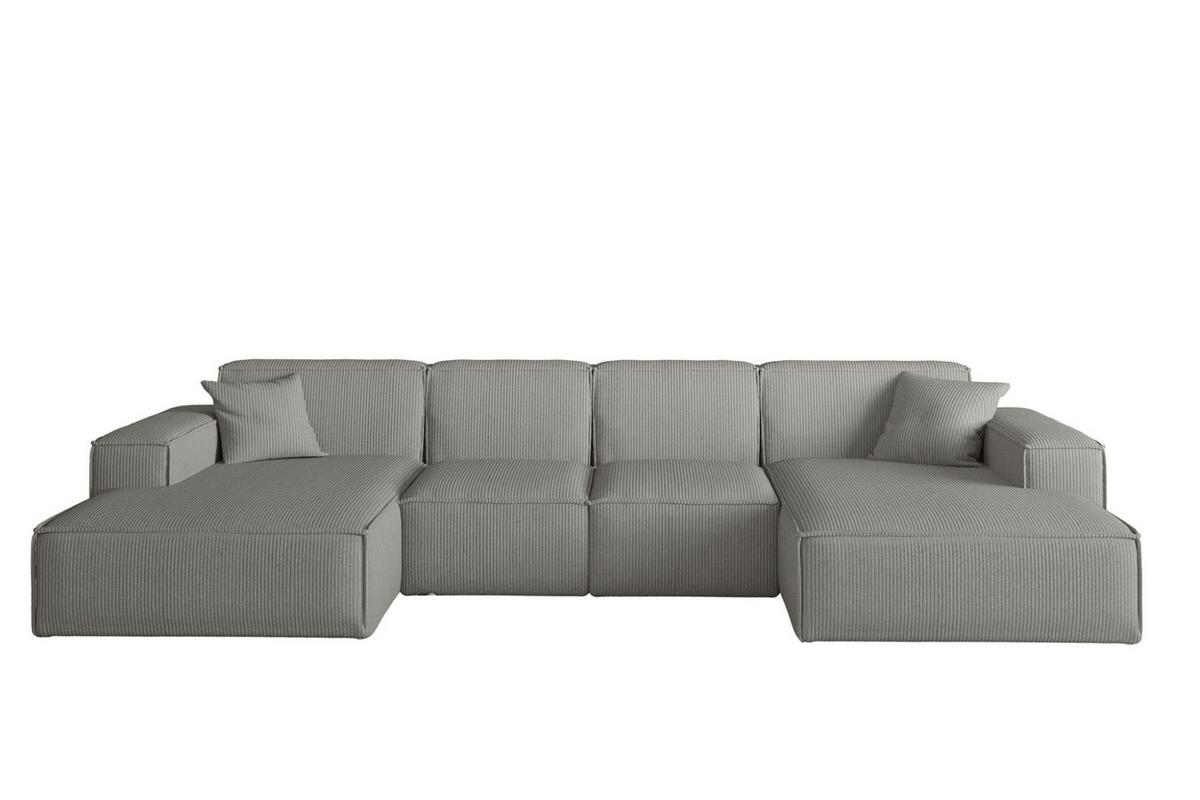 WOHNLANDSCHAFT Celes Premium Xs Scala - Grau, Holzwerkstoff/Textil (342/73/165cm) - Fun Möbel