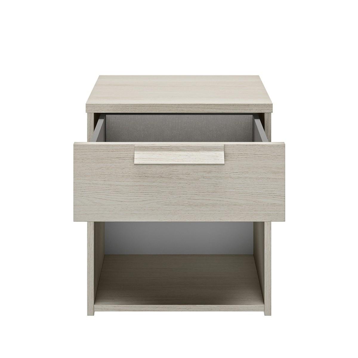 NACHTTISCH 1 Schublade Cyrus - Französische Herstellung - 43/36/50 cm - Eschefarben, Holzwerkstoff (36/50/36cm) - Calicosy