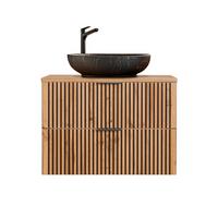 WASCHTISCH 80.6cm Gaia Holz in Eichenoptik und Schwarz - Schwarz, Holzwerkstoff (80.6/59/46cm) - Petits-meubles