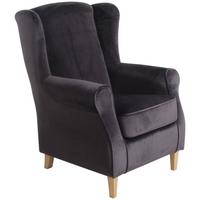 OHRENSESSEL Karlen Bezug Samtvelours Buche natur / anthrazit - Anthrazit, Kunststoff (86/103/77cm) - 58aufmkessel
