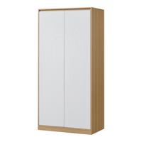 KLEIDERSCHRANK Bastheim - Eichefarben/Weiß, Holzwerkstoff (80/176/52cm) - [en.casa]