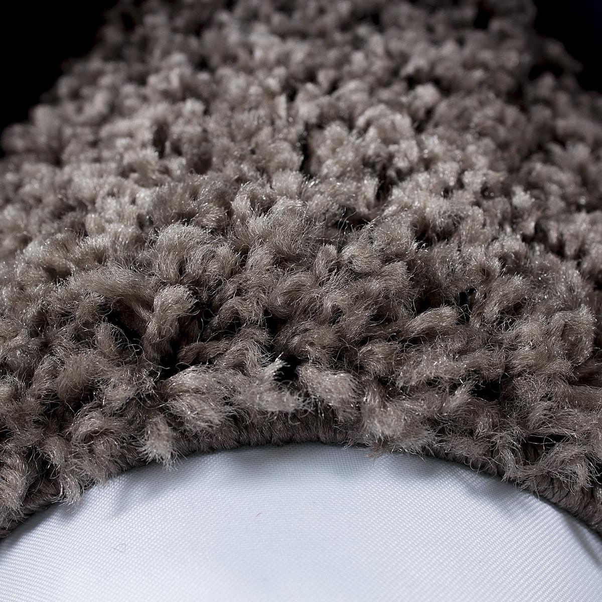 HOCHFLORTEPPICH RHEIN, mit Bordüre, Taupe, Ø 160 cm - Braun, Textil (160/160cm) - KADIMA DESIGN