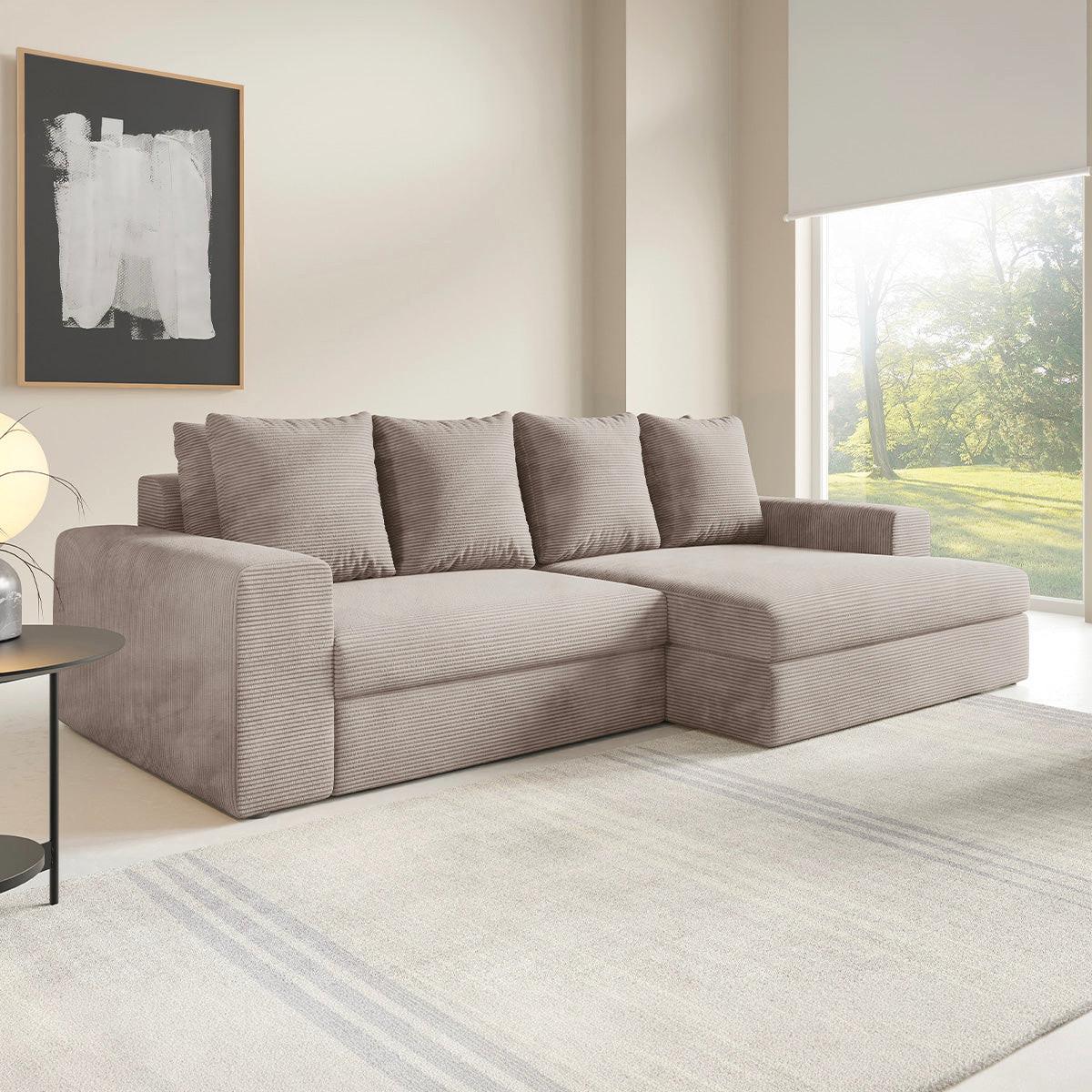 ECKSOFA Paola 3 Sitzplätze Taupe - Taupe, Holz (272/167cm) - Petits-meubles