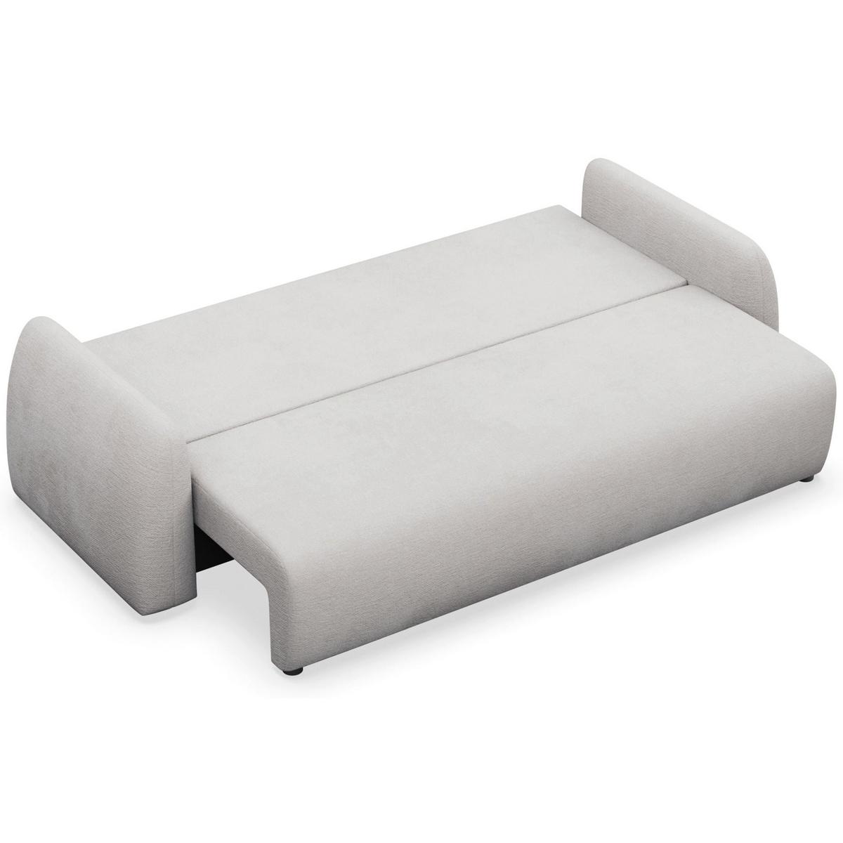 3-SITZER SOFA Nubelle Hellgrau Chenille-Bezug, wasserabweisend - Hellgrau/Schwarz, Kunststoff/Textil (244/85/93cm) - Selsey