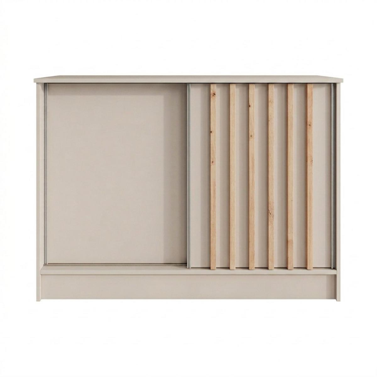 KOMMODE Horizon mit 2 Schiebetüren, Kaschmir+eiche Artisan, 100 cm - Kaschmir, Holzwerkstoff (101/85/43.5cm) - Beautysofa