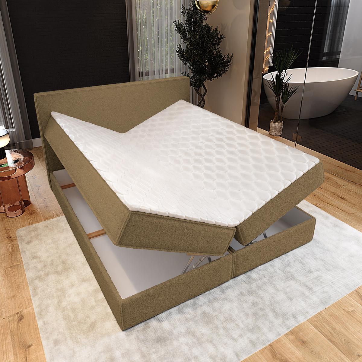 BOXBETT PELLIO 180x200 cm mit Matratze und Topper - Orange - Orange, Holz (180/200cm) - MASSENO