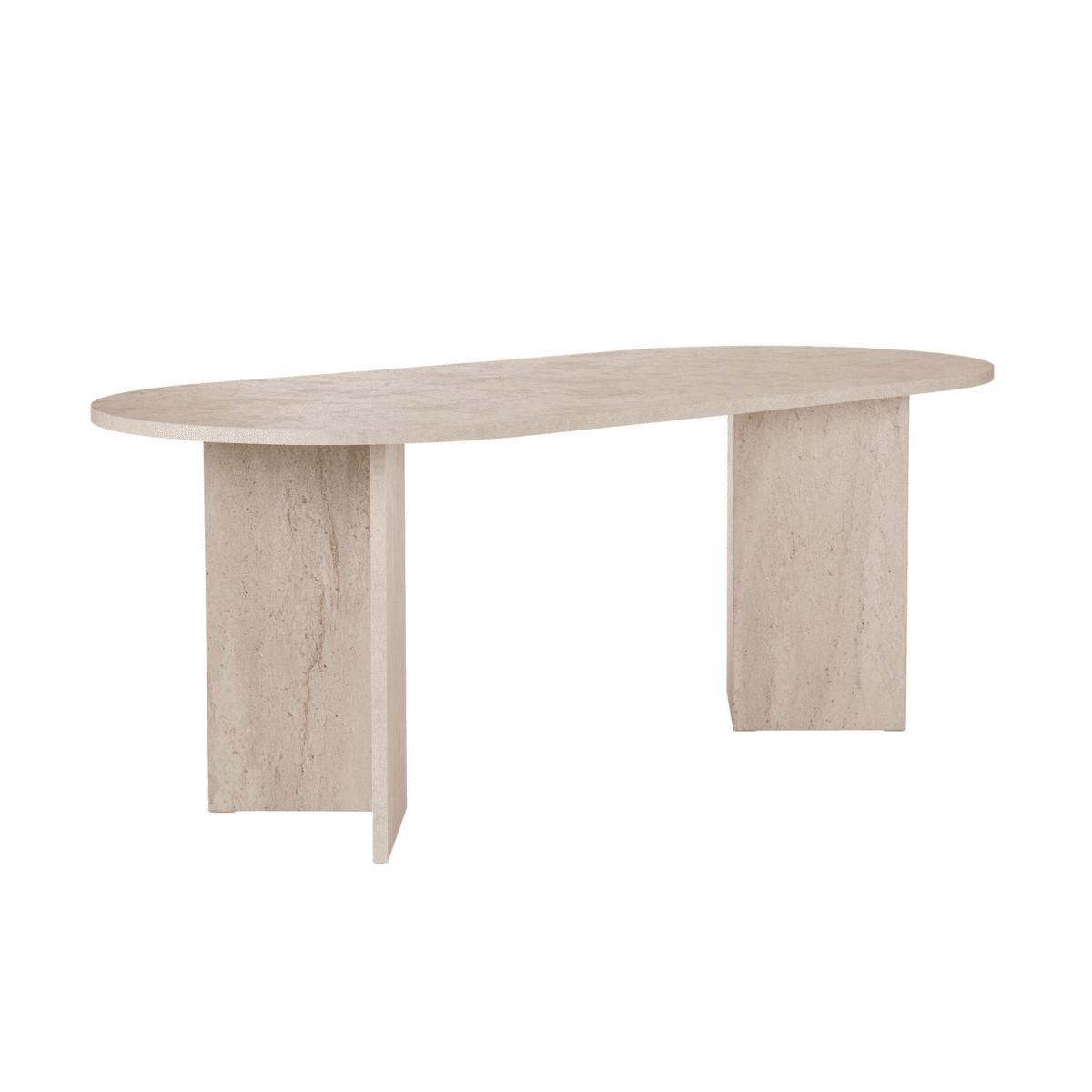 ESSTISCH mit ovaler Tischplatte L200 cm 90/200/75 cm - Beige, Holzwerkstoff (96/90/75cm) - Calicosy