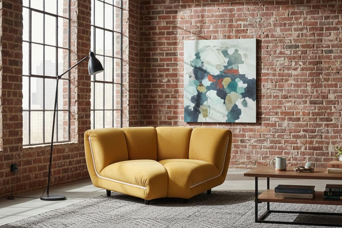 SESSEL LAYLA Gelb Velvet - Gelb/Schwarz, Buchenholz/Textil (166/74/99cm) - KAWOLA