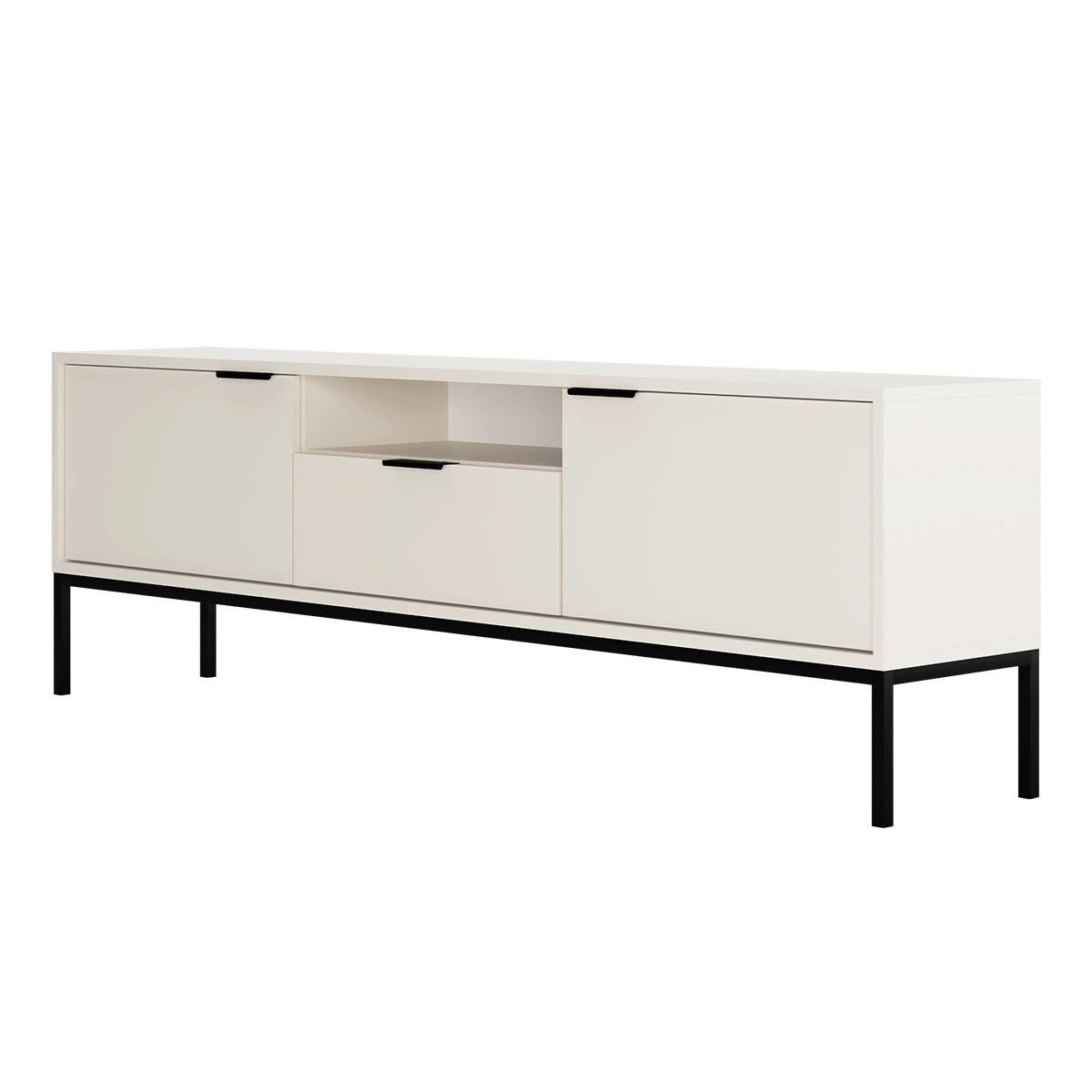 TV-MÖBEL Seattle Weiß - Schwarz/Weiß, Holzwerkstoff (175/56.4/33cm) - Petits-meubles