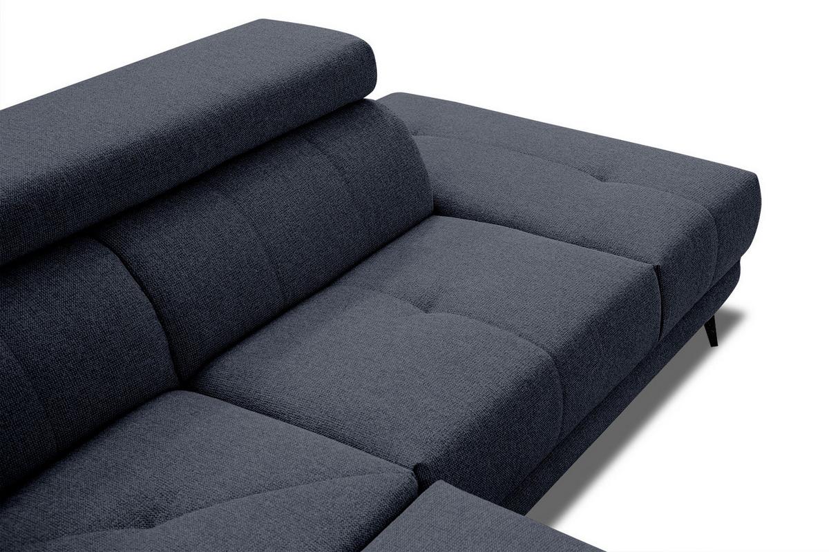ECKSOFA MORELLO 5-Sitzer, dunkelblau - Schwarz/Dunkelblau, Holzwerkstoff/Textil (287/228cm) - Wozimo
