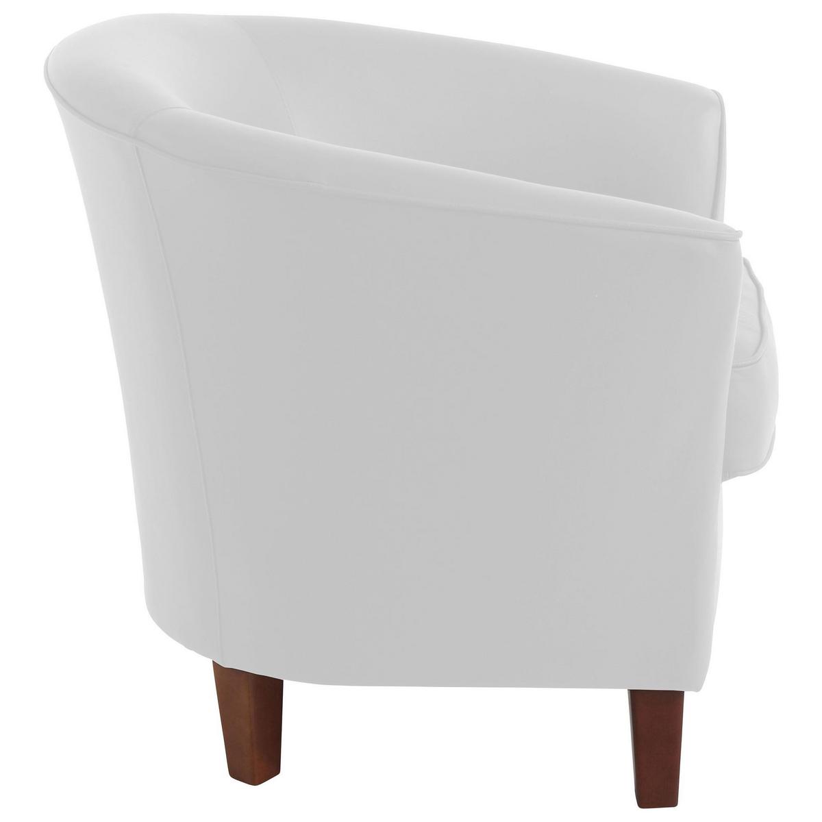 SESSEL Karine Bezug pigmentiertes Nappaleder Buche nussbaum dunkel / weiß - Weiß, Kunststoff (70/74/70cm) - 58aufmkessel