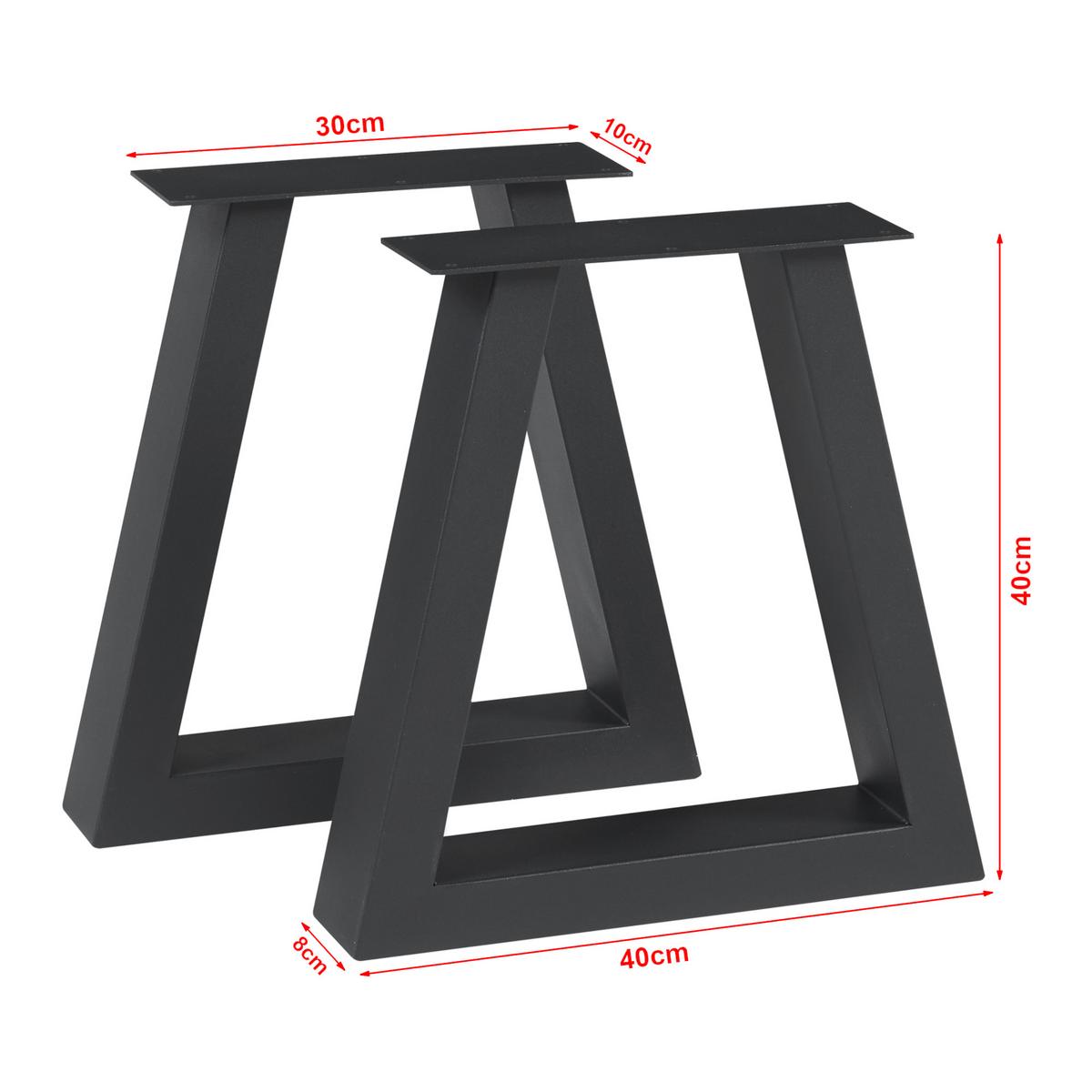 TISCHGESTELL-SET 2 TLG. Greiling - Schwarz, Metall (40/40/10cm) - [en.casa]