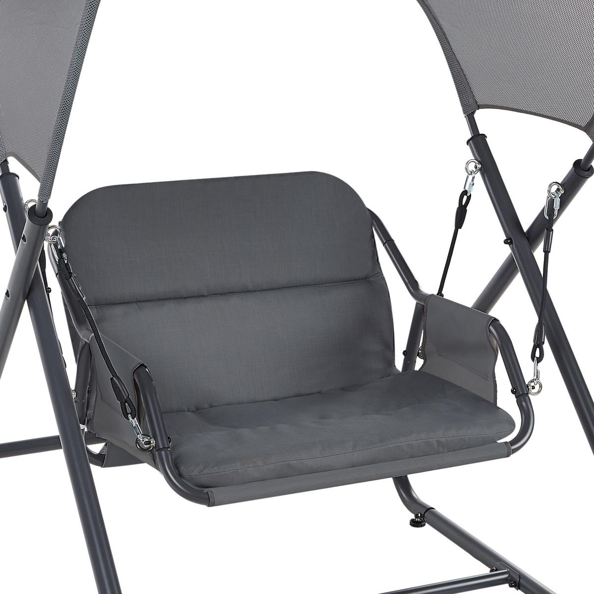 HOLLYWOODSCHAUKEL Grau Solagna - Grau, Metall (114/182/117cm) - Beliani