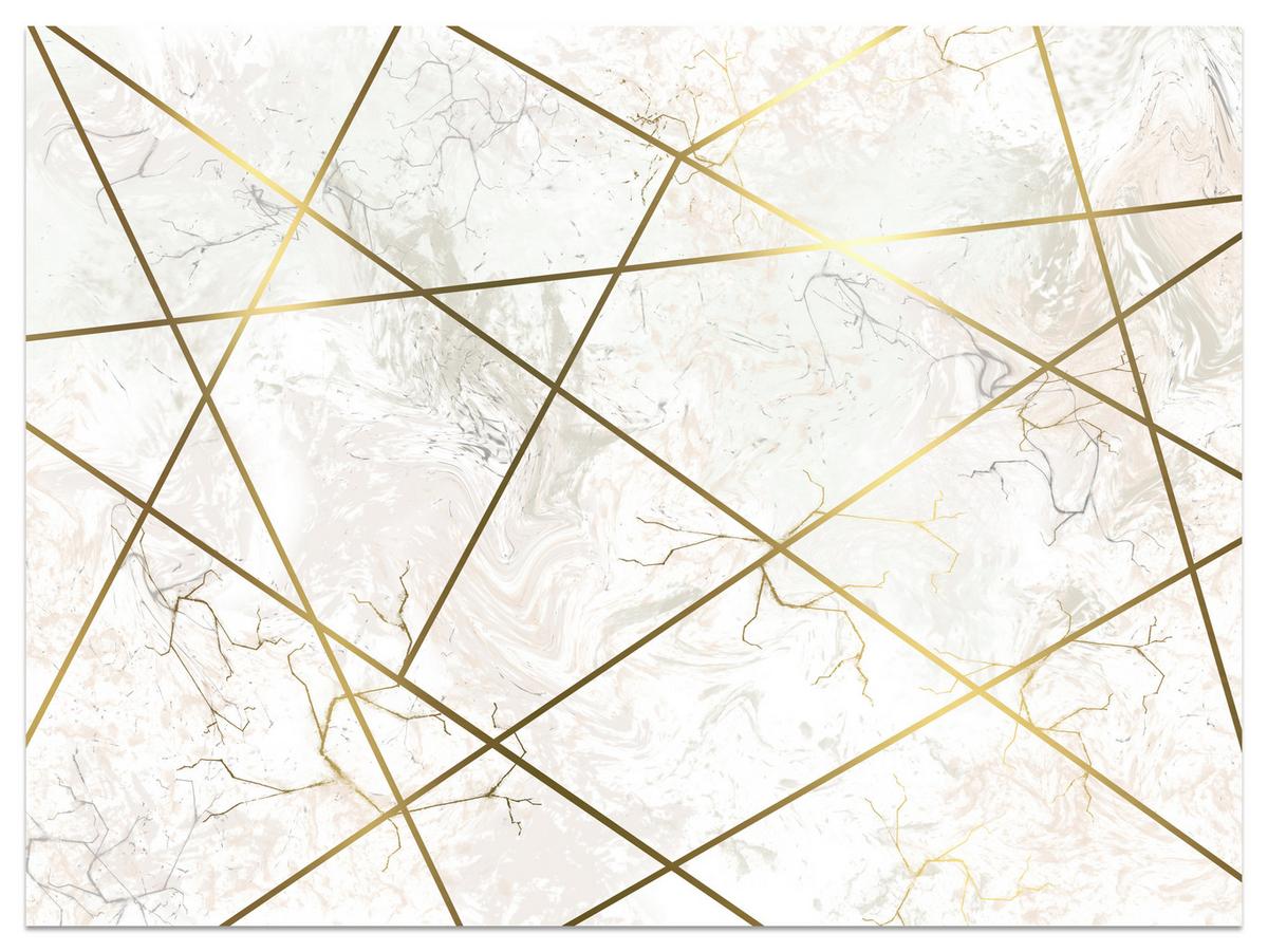 FOTOTAPETE Marmor Linien Abstraktion 250x175 - Gelb/Beige, Papier (250/175cm) - Muralo