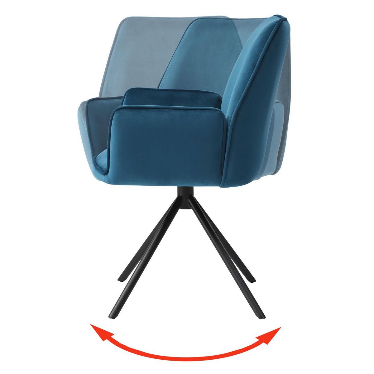 ESSZIMMERSTUHL Türkis, Schwarz - Türkis/Blau, Textil (60/86/60cm) - MCW