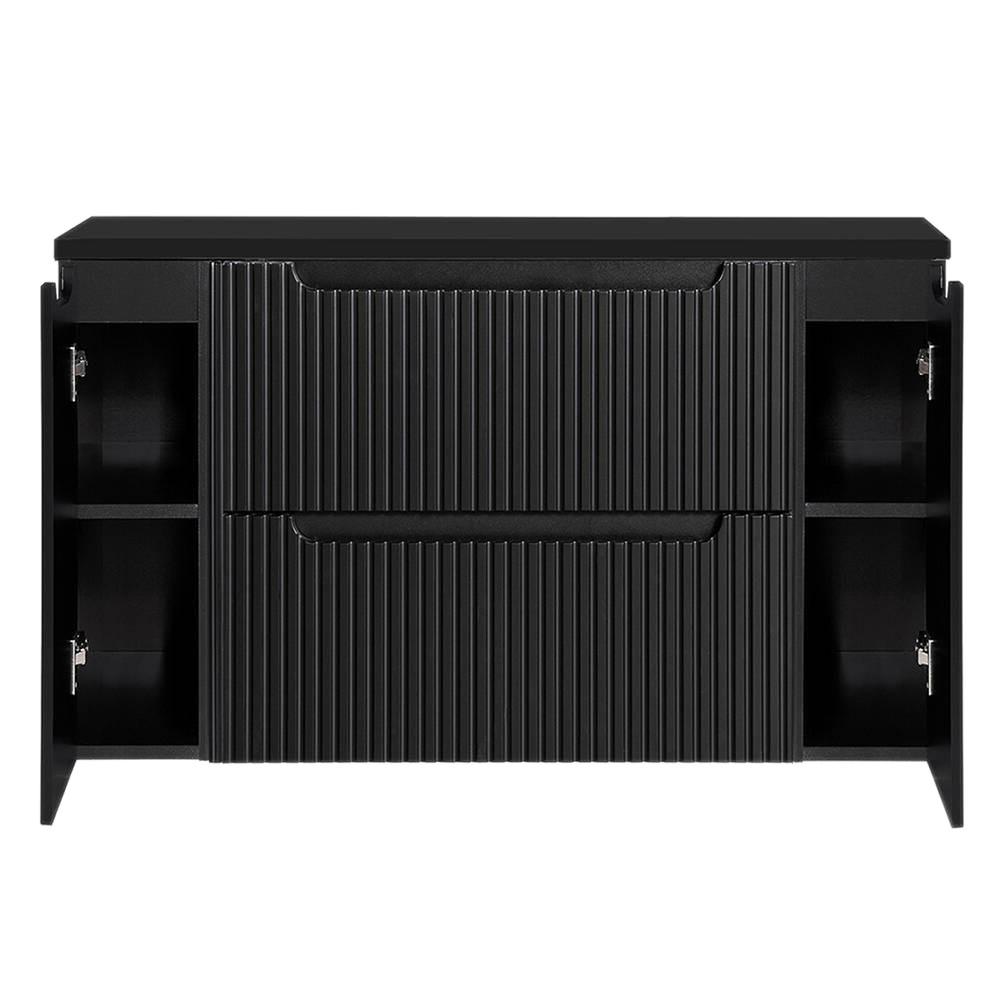 WASCHTISCHUNTERSCHRANK Skelbolu - Schwarz, Holzwerkstoff (120/60/40cm) - [en.casa]