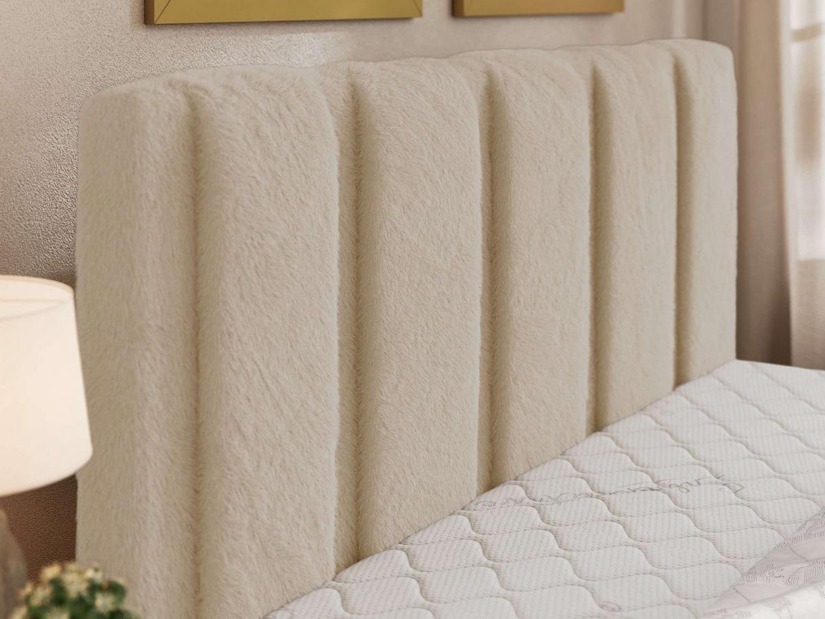 POLSTERBETT SAVINO CLASSIC 200/200 - Creme Plüsch - Pocket-Matratze - Creme/Schwarz, Kunststoff/Textil (200/200cm) - MKS