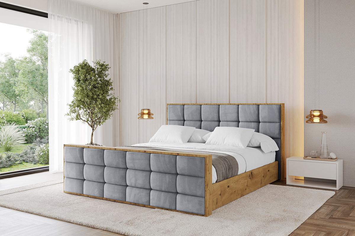 POLSTERBETT mit Bettkasten, Fußteil und Lattenrost, Boxbett ohne Matratze - ENZO2-Z 180x200 Grau - Grau, Holzwerkstoff/Textil (180/200cm) - ALTDECOR