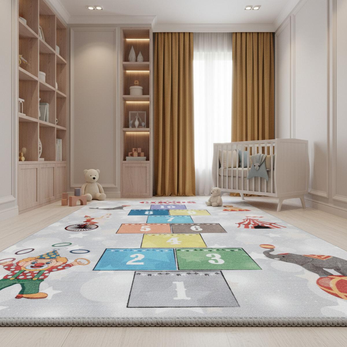 SPIELTEPPICH TRAUN in Grau, als Hüpfspiel, aus Latex, 100 x 150 cm - Grau, Textil (100/150cm) - KADIMA DESIGN