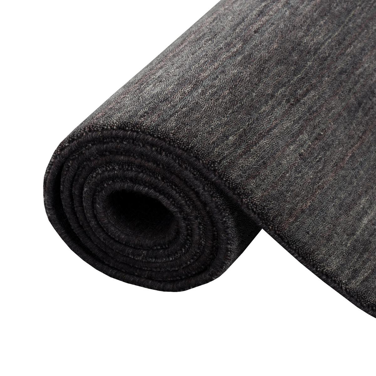 NATUR TEPPICH LÄUFER INDO NEPAL GABBEH SHIVA - Anthrazit, Textil (90/160cm) - Pergamon