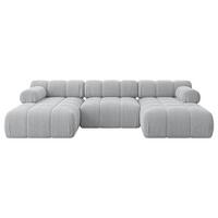 WOHNLANDSCHAFT modulares Sofa Tesso-U1 - 285x160x70 cm Grau Cord - Grau, Holzwerkstoff/Textil (285/70/160cm) - ALTDECOR