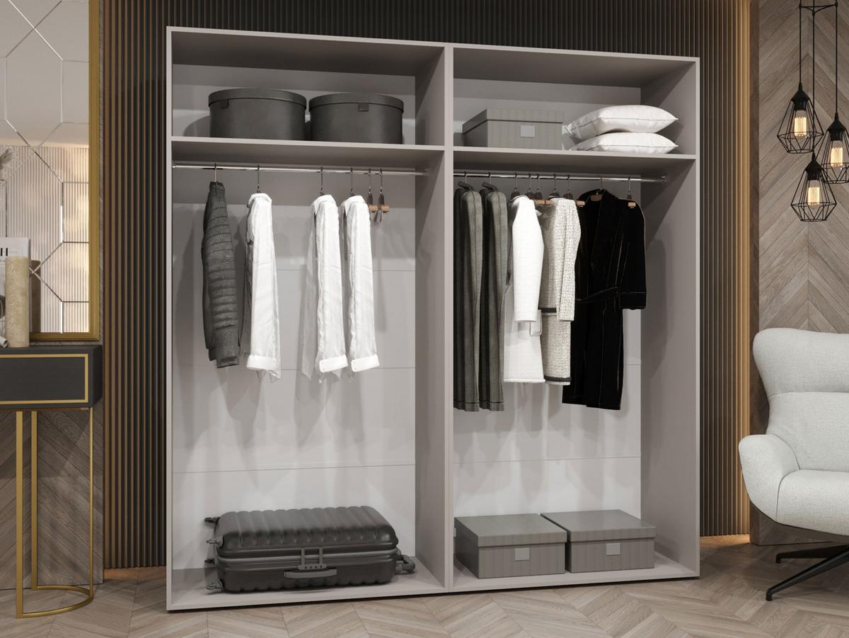 DREHTÜRENSCHRANK Malaga 200 - Schwarz, Holzwerkstoff (200/202/52cm) - MIRJAN24