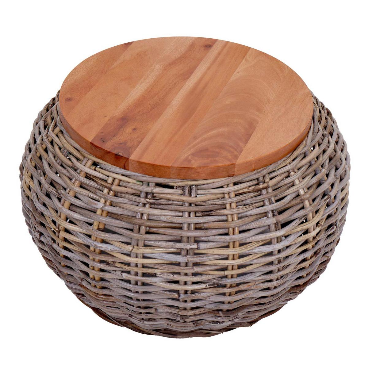BEISTELLTISCH rund Braun - Braun, Holz (49/49/33cm) - MCW