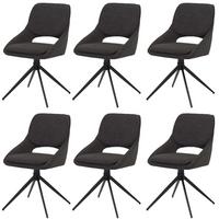 ESSZIMMERSTUHL Grau 6er-Set - Dunkelgrau/Grau, Textil (55/87/55cm) - MCW
