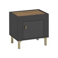 NACHTTISCH Mossa MO11 - Goldfarben/Schwarz, Holzwerkstoff/Kunststoff (48/45/36cm) - MIRJAN24