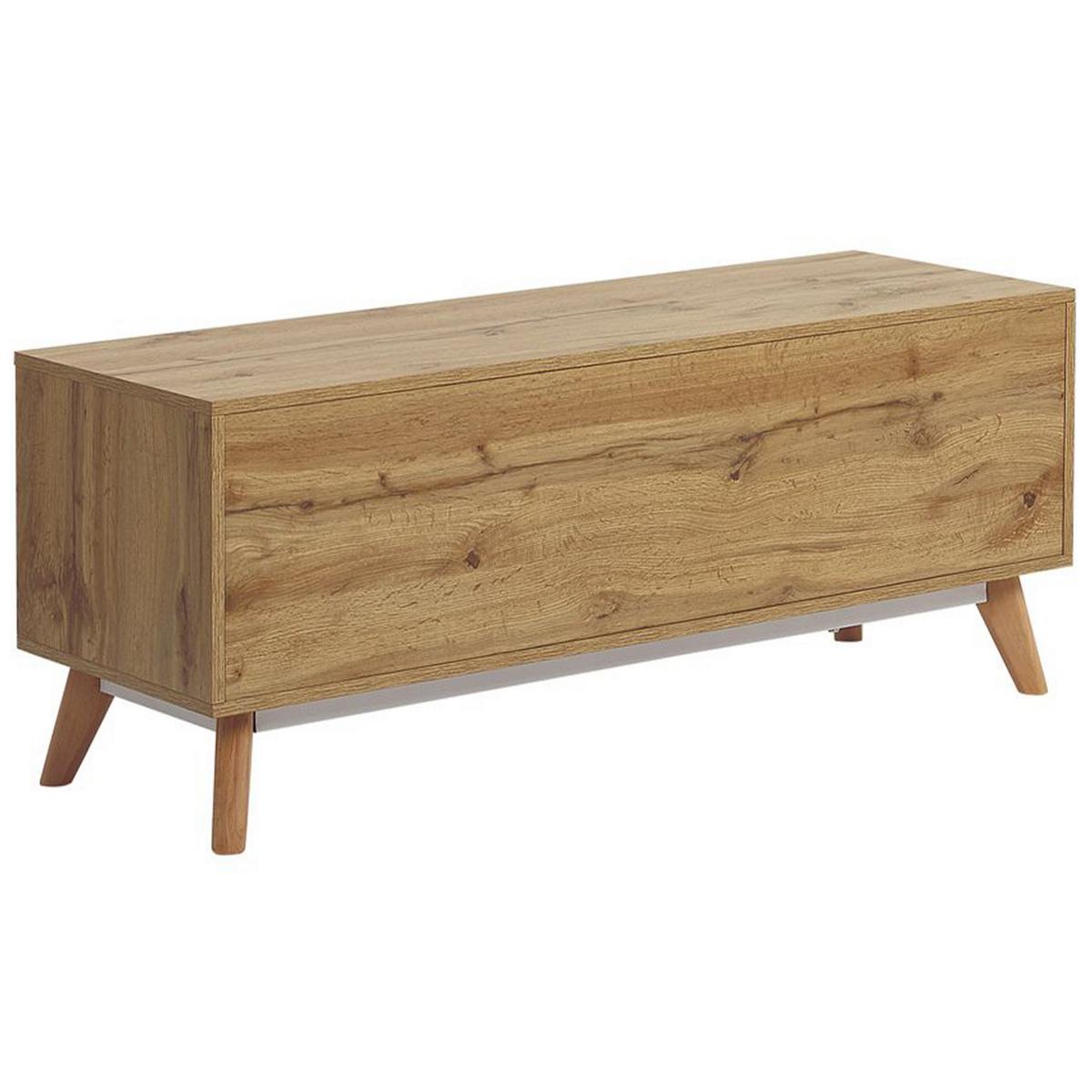 TV-MÖBEL Hellbraun, Weiß FLORIDA 40/120/49 cm - Hellbraun, Holzwerkstoff (120/49/40cm) - Beliani