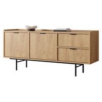 SIDEBOARD Edison 2D2S - Eichefarben/Schwarz, Holzwerkstoff/Metall (150/68/40cm) - MIRJAN24