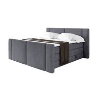 BOXSPRINGBETT mit Matratze H3/H4 - EVON KING Zanozek - 180x200 cm Dunkelgrau - Dunkelgrau, Holzwerkstoff (180/200cm) - ALTDECOR