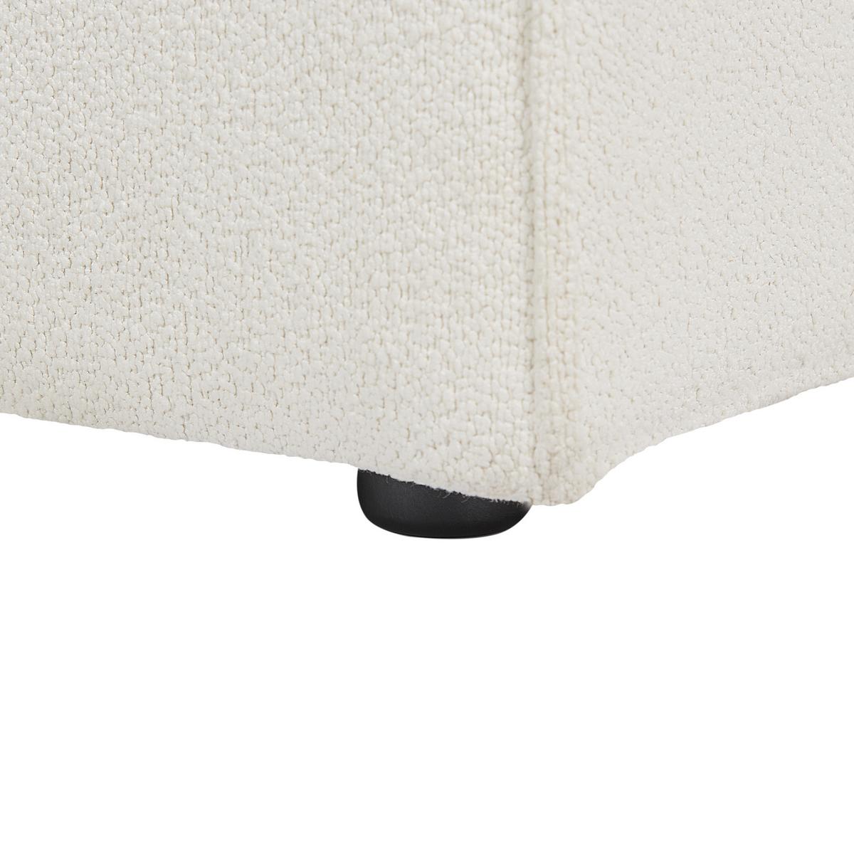 CHAISELONGUE-LINKSSEITIGE Bouclé Cremeweiß Hellnar - Creme/Weiß, Textil (102/70/176cm) - Beliani