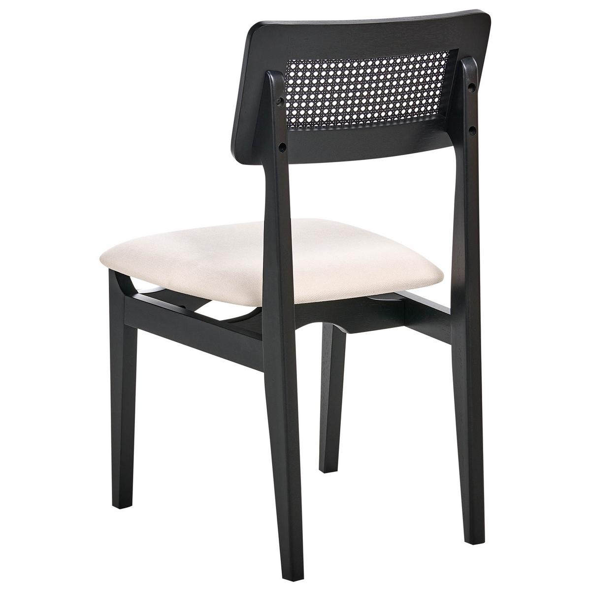 ESSZIMMERSTUHL 2er-Set Hellbeige Rubonia - Schwarz, Holz (48/81/59cm) - Beliani