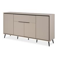 SIDEBOARD Sand und Schwarz 175 x 90 cm, Kommode mit Soft-Close-Funktion - Sandfarben/Schwarz, Holzwerkstoff/Kunststoff (175/90/38cm) - Furn.Design