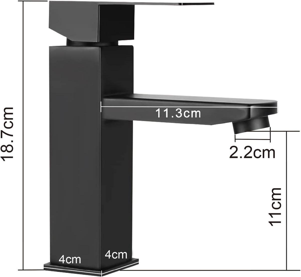 WASCHTISCHARMATUR Nixarn 4.9/17.3/16.2 cm - Schwarz, Metall (4.9/17.3/16.2cm) - ZMH