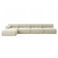 ECKSOFA modulares Sofa Razon-L3 - 380x160x70 cm Beige Velours - Beige, Holzwerkstoff/Textil (380/160cm) - ALTDECOR