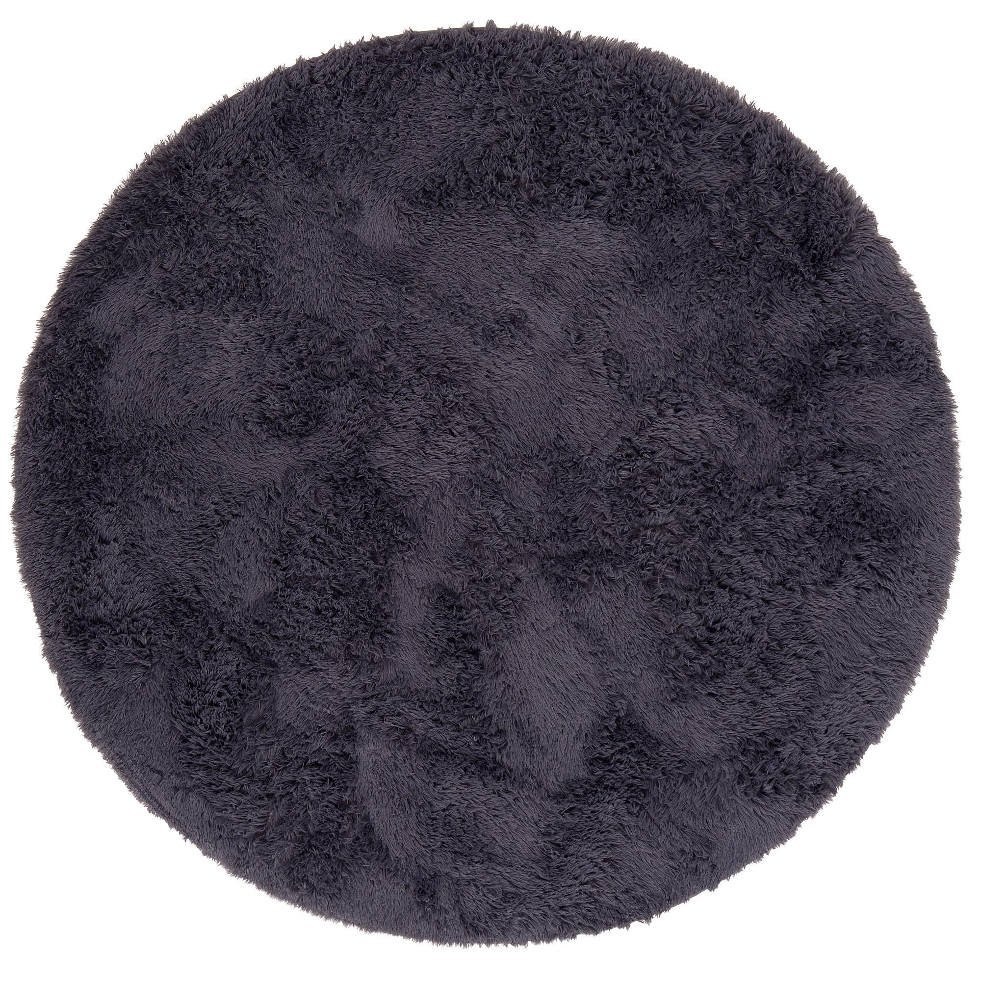 HOCHFLOR SHAGGY TEPPICH FLUFFY RUND - Anthrazit, Textil (160/160cm) - Pergamon