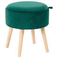 HOCKER Smaragdgrün Neely - Grün, Textil (39/43/39cm) - Beliani