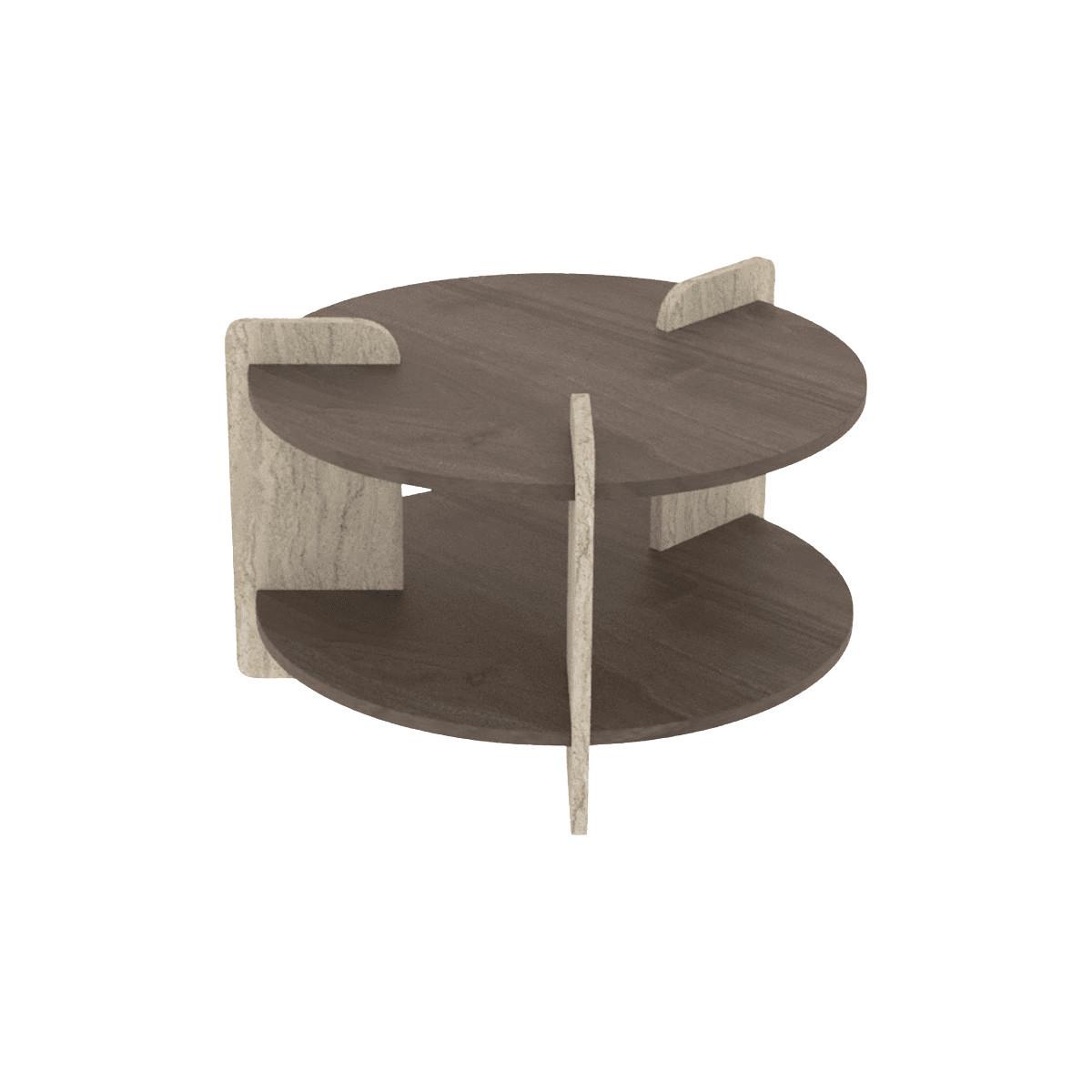 COUCHTISCH mit doppelplatte 70/70/45 cm - Dunkelbraun, Holzwerkstoff (70/70/45cm) - Calicosy