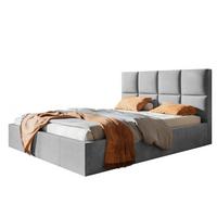 BETT 160x200 - Polsterbett mit Bettkasten und Metallrahmen - Modern Betten - Glatter Kronos-Stoff - Kollektion Roma, grau - Grau, Holz/Textil (160/200cm) - Alpi-Möbel
