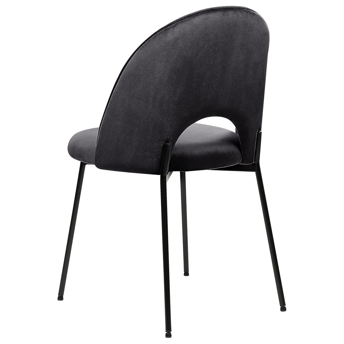 ESSZIMMERSTUHL 2er-Set Samtstoff Schwarz Covelo - Schwarz, Textil/Metall (46/84/45cm) - Beliani