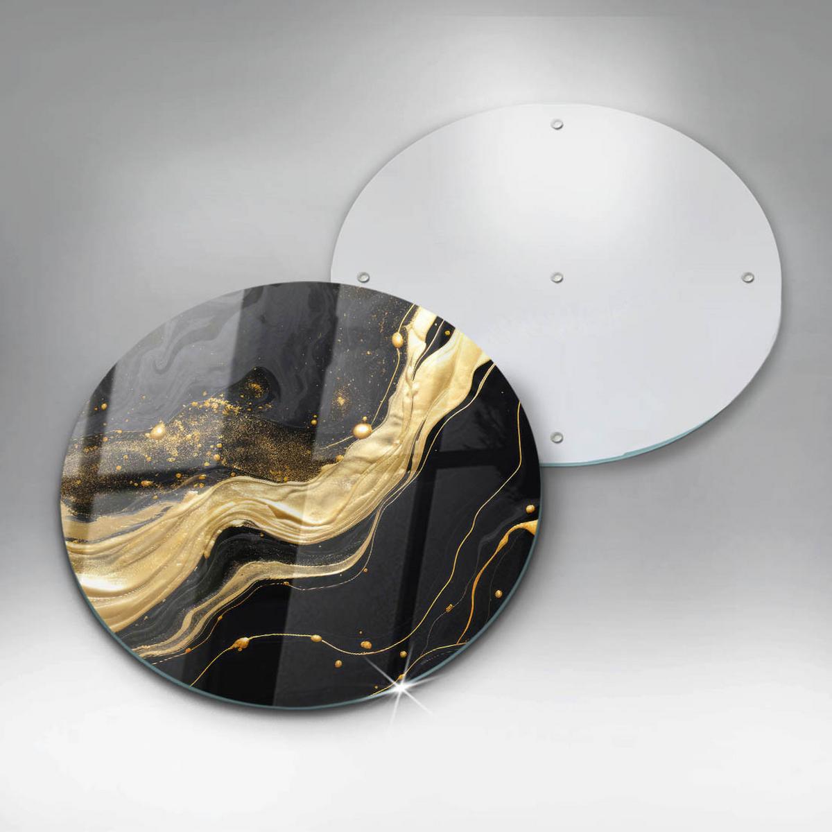 GLASPLATTE Ø 30 cm Elegante Abstraktion - Kirschbaumfarben, Glas (30/30cm) - Wallfluent