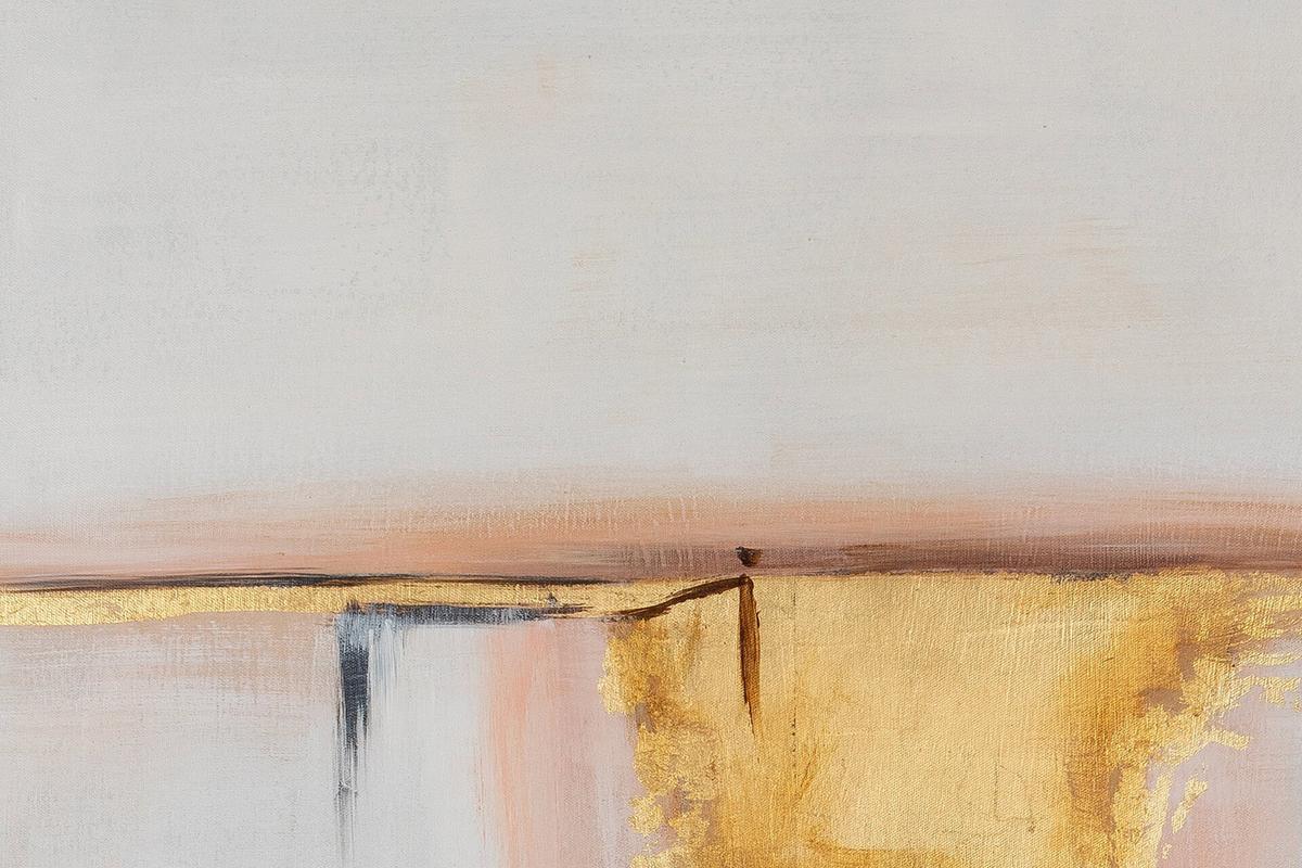 ACRYLBILD HANDGEMALT 75/100 cm - Gelb/Grau, Holz/Textil (75/100cm) - KUNSTLOFT
