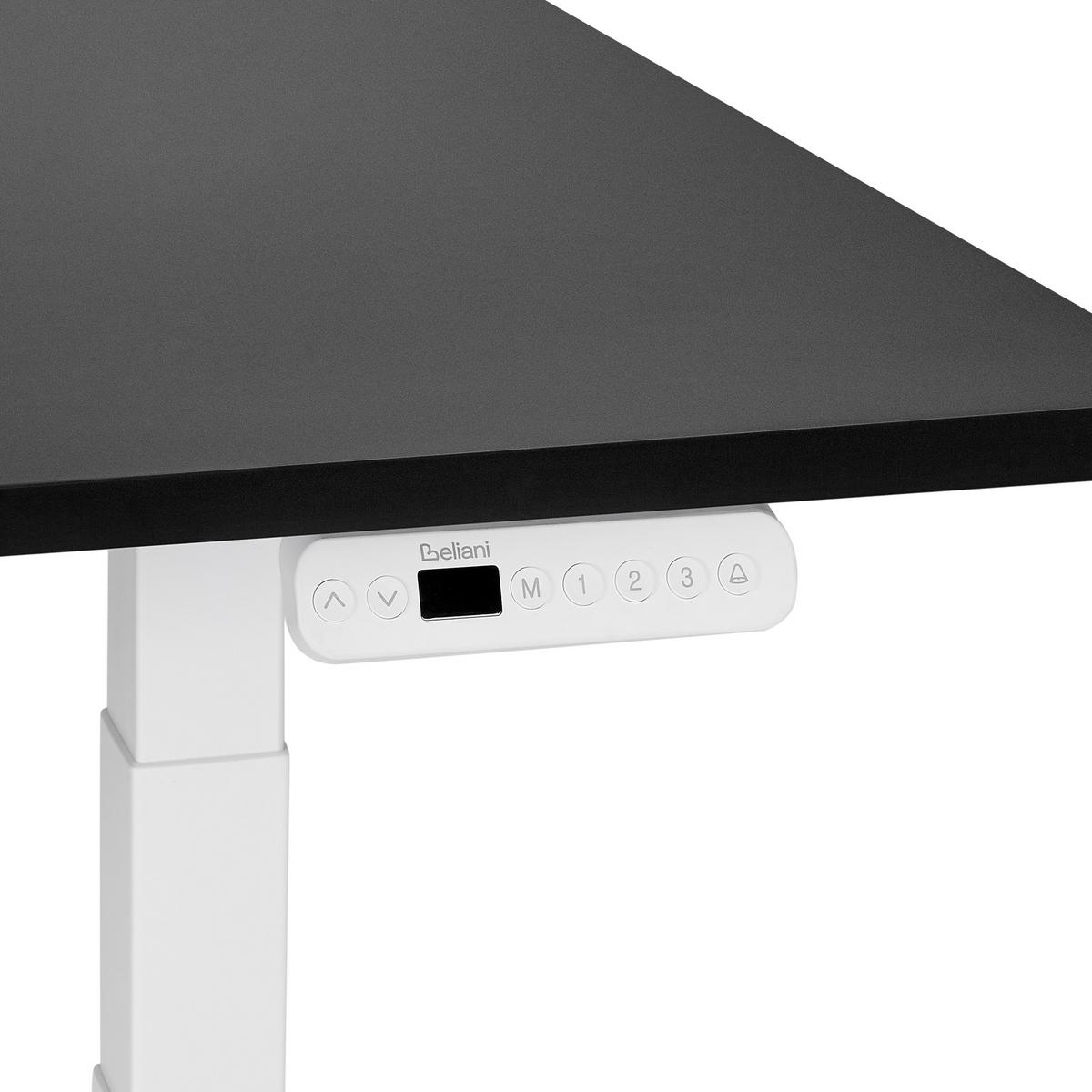 SCHREIBTISCH schwarzweiß 180/80 cm elektrisch höhenverstellbar Destin III - Schwarz/Weiß, Holz (80/180/63cm) - Beliani